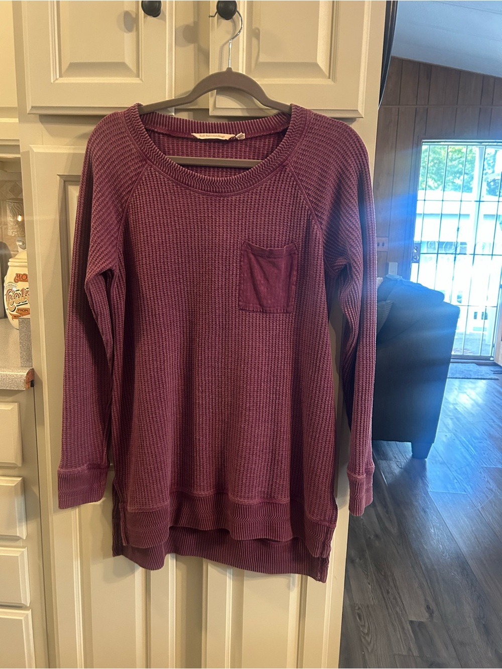 Soft Surroundings Waffle Knit Pullover - Plum